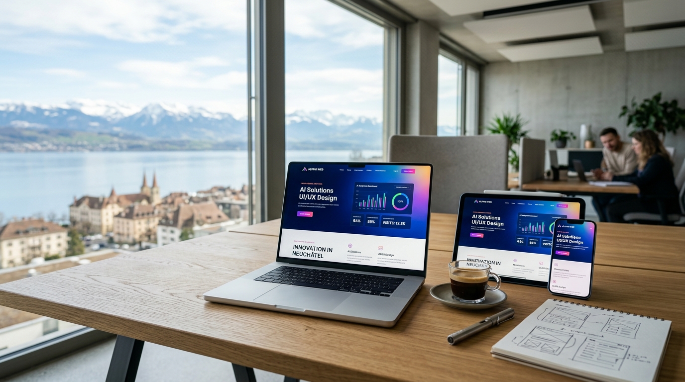 Agence web à Neuchâtel : création de sites internet modernes et IA pour PME & artisans du Littoral